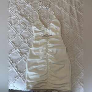 Hello Molly Off-White Textured Strap Dress